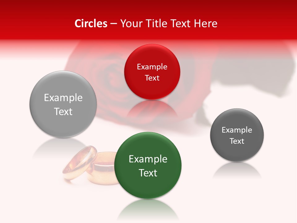 Wedding Rings And Rose At The Background PowerPoint Template