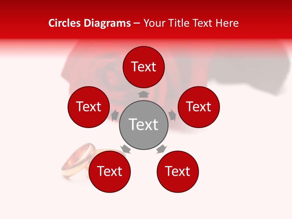 Wedding Rings And Rose At The Background PowerPoint Template