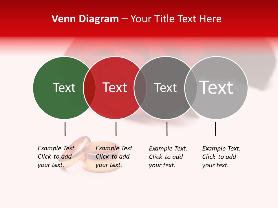 Wedding Rings And Rose At The Background PowerPoint Template