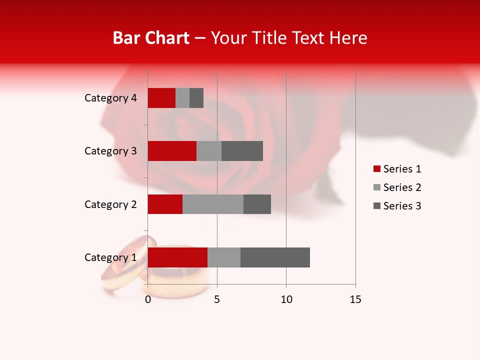 Wedding Rings And Rose At The Background PowerPoint Template