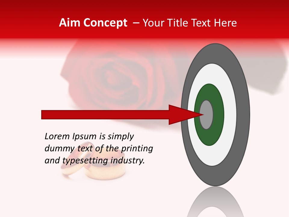 Wedding Rings And Rose At The Background PowerPoint Template