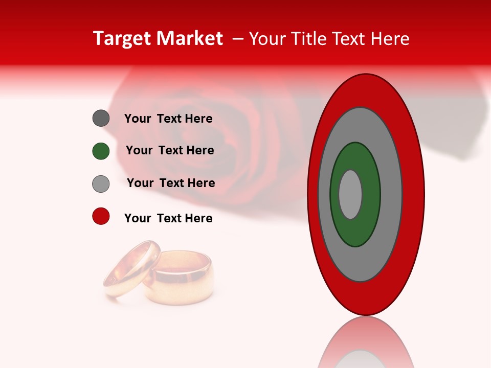 Wedding Rings And Rose At The Background PowerPoint Template