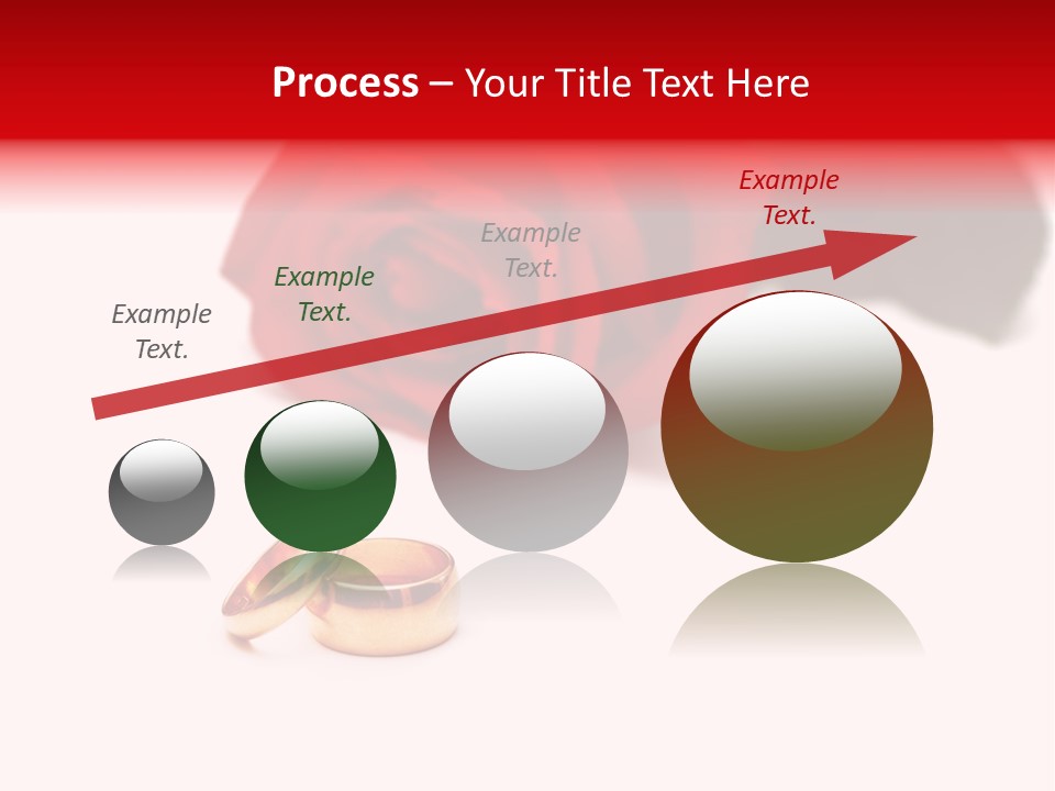 Wedding Rings And Rose At The Background PowerPoint Template