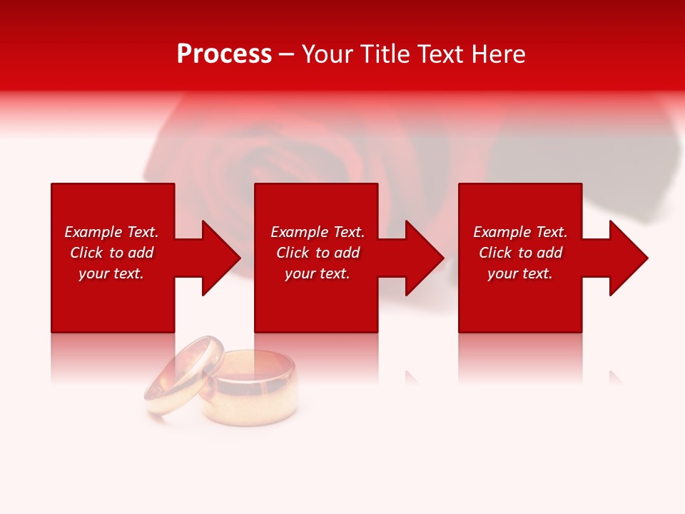 Wedding Rings And Rose At The Background PowerPoint Template