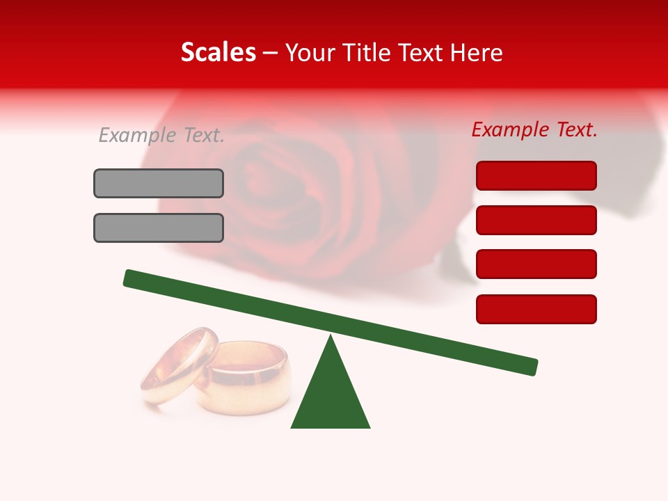 Wedding Rings And Rose At The Background PowerPoint Template