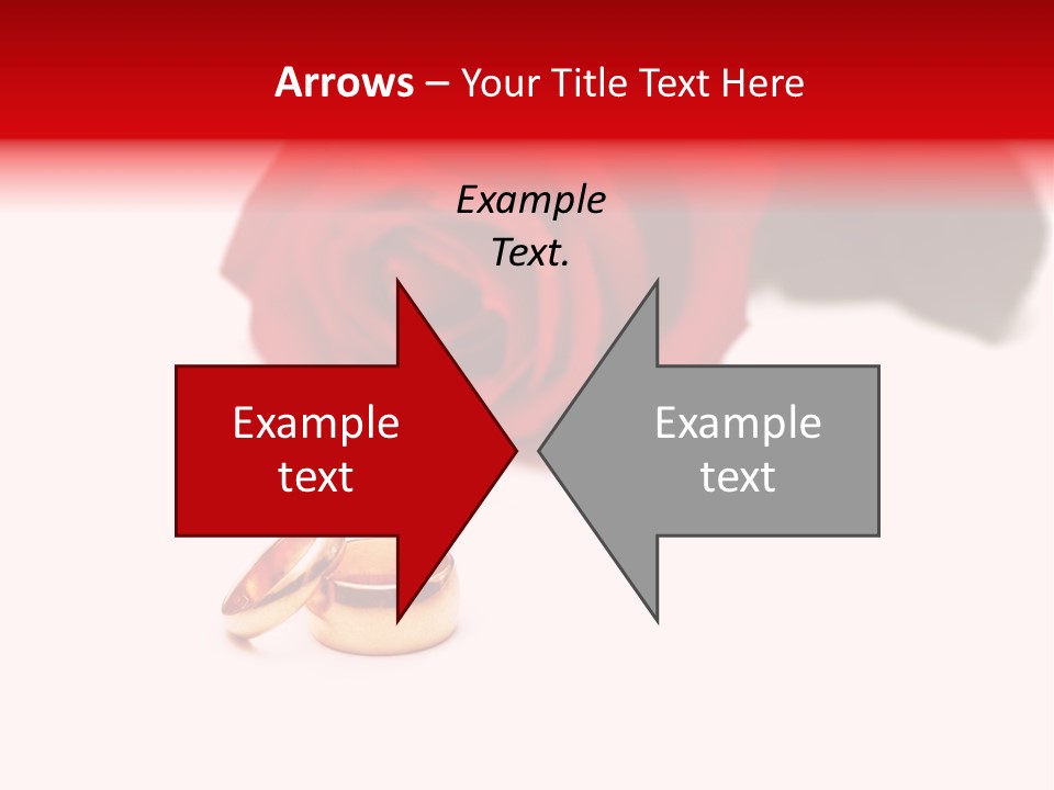 Wedding Rings And Rose At The Background PowerPoint Template