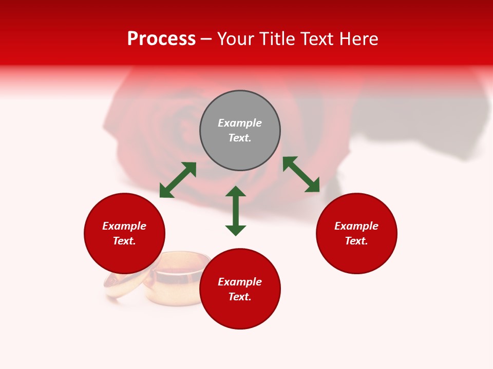 Wedding Rings And Rose At The Background PowerPoint Template