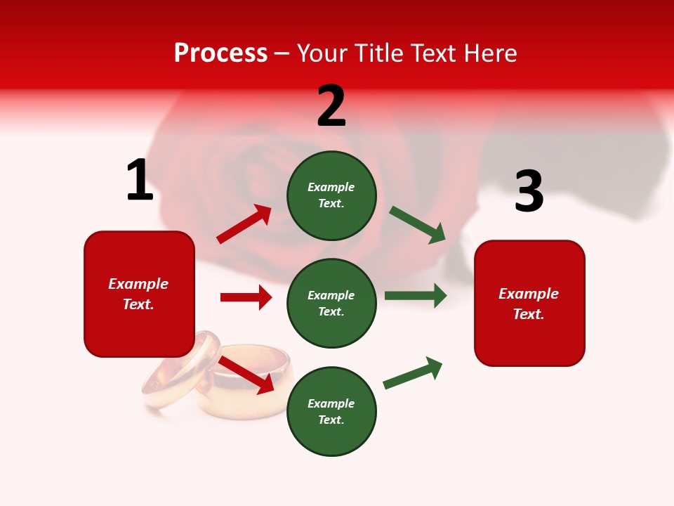 Wedding Rings And Rose At The Background PowerPoint Template