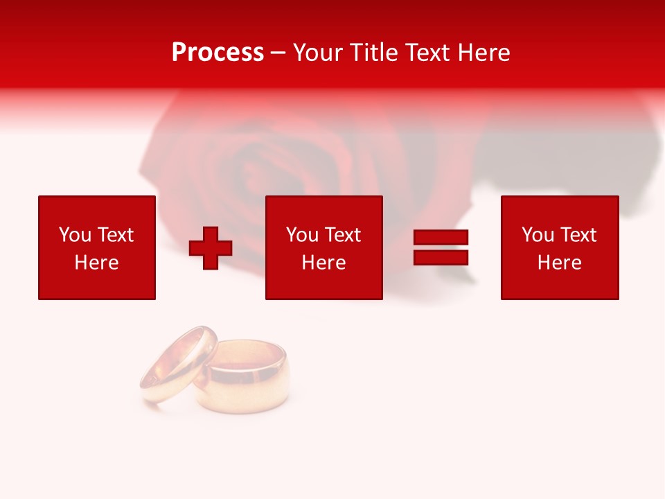 Wedding Rings And Rose At The Background PowerPoint Template