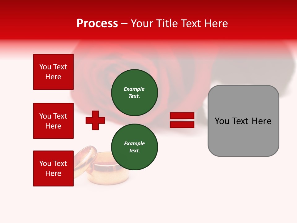 Wedding Rings And Rose At The Background PowerPoint Template