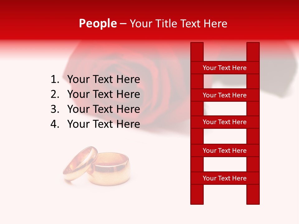 Wedding Rings And Rose At The Background PowerPoint Template