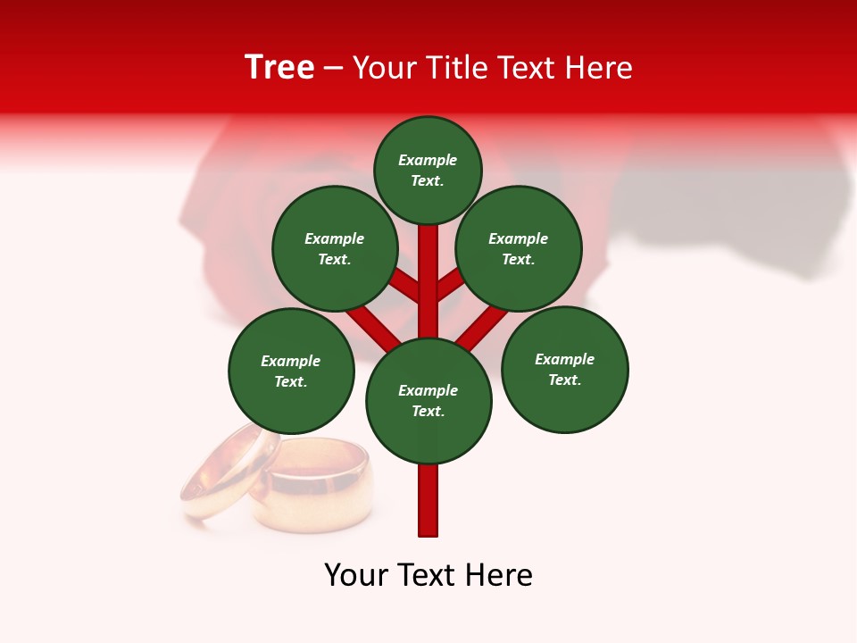 Wedding Rings And Rose At The Background PowerPoint Template