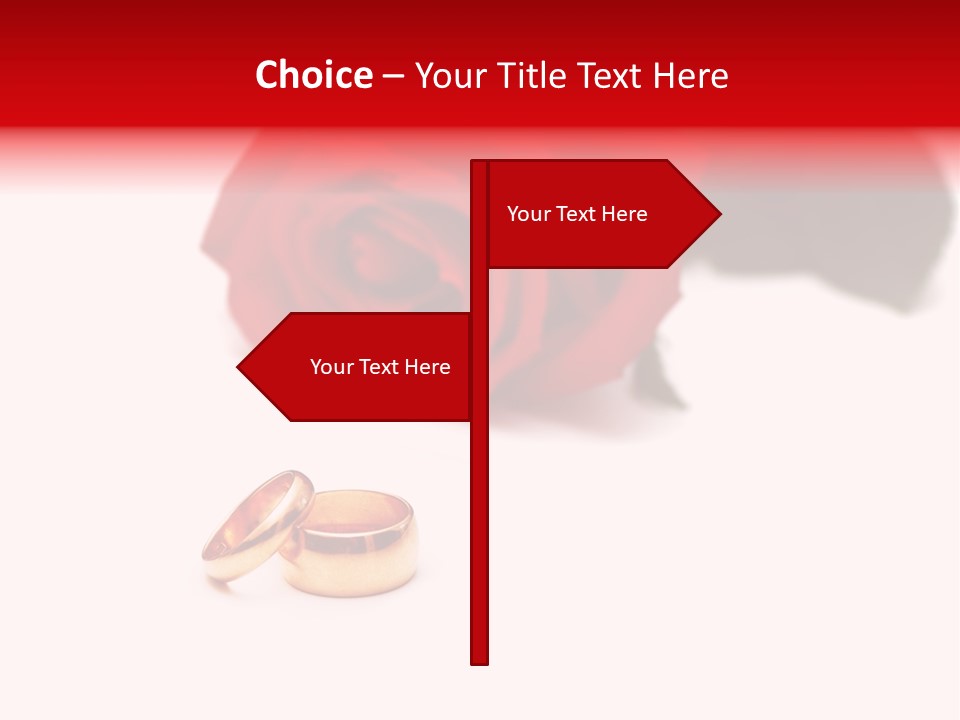 Wedding Rings And Rose At The Background PowerPoint Template