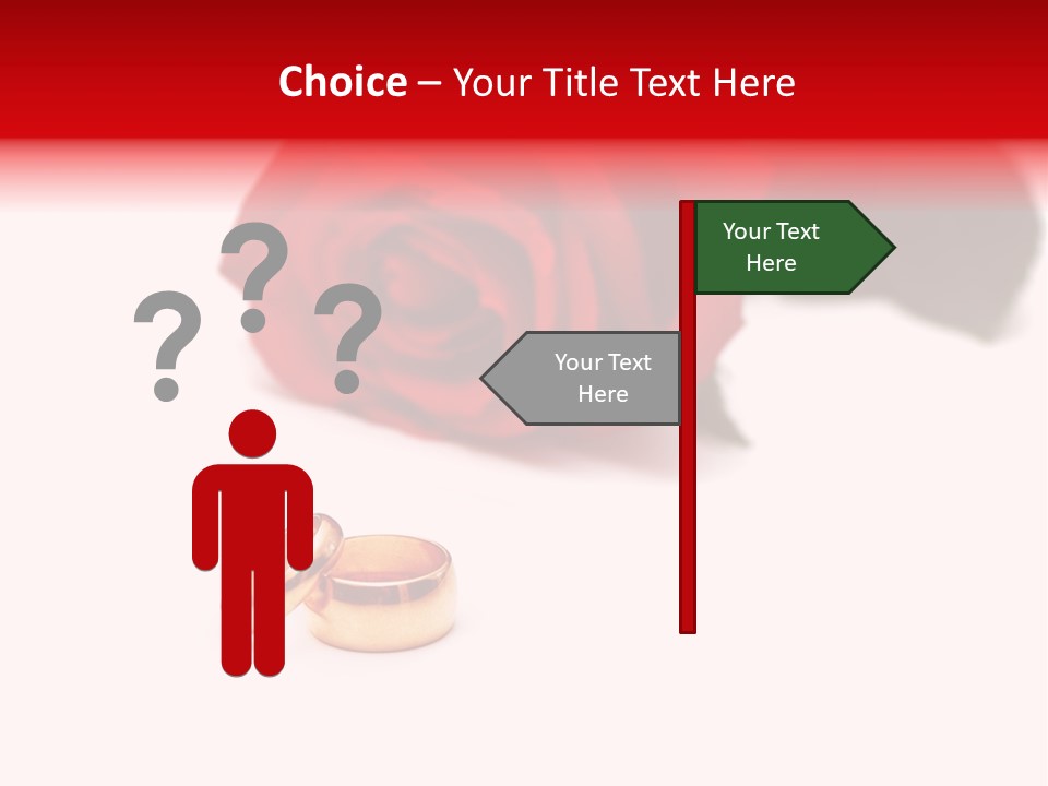 Wedding Rings And Rose At The Background PowerPoint Template