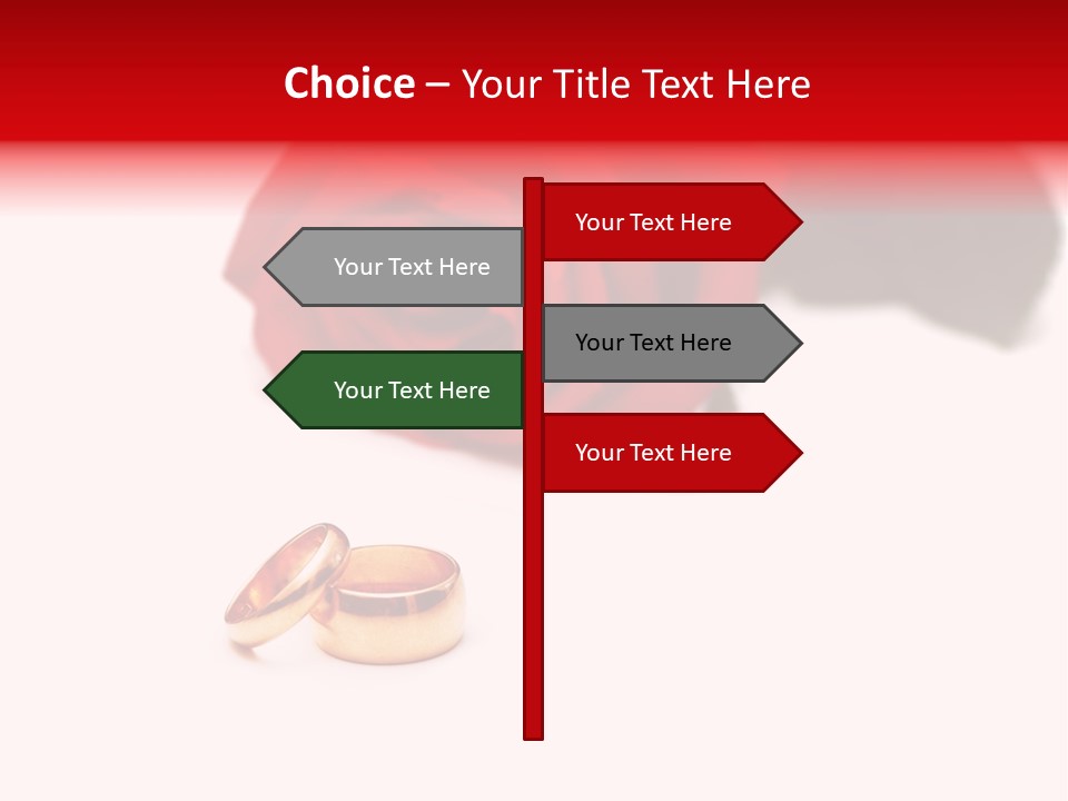 Wedding Rings And Rose At The Background PowerPoint Template