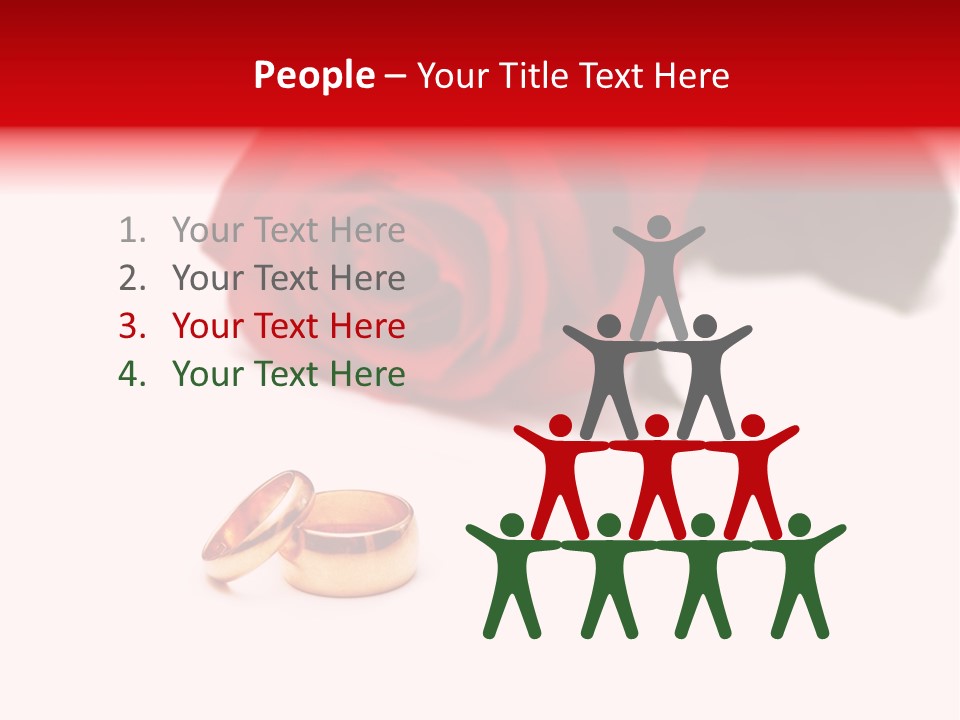 Wedding Rings And Rose At The Background PowerPoint Template