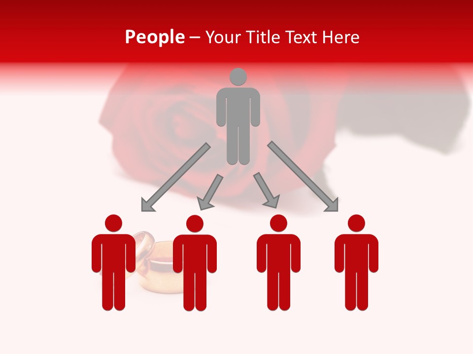 Wedding Rings And Rose At The Background PowerPoint Template