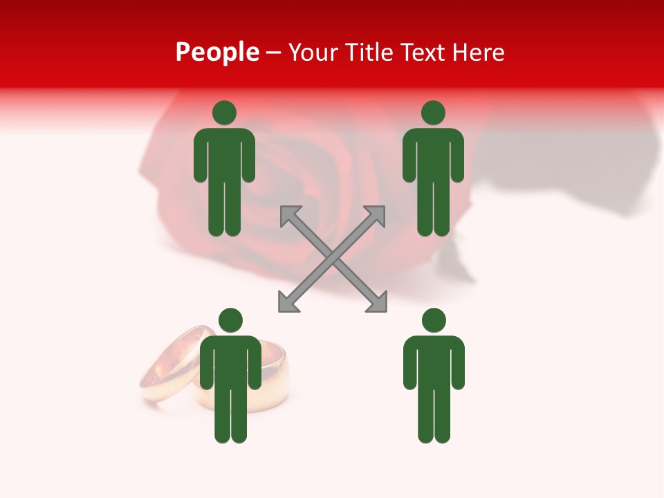 Wedding Rings And Rose At The Background PowerPoint Template