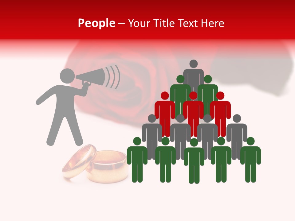 Wedding Rings And Rose At The Background PowerPoint Template