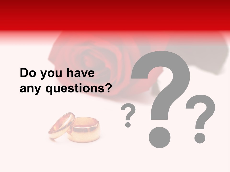 Wedding Rings And Rose At The Background PowerPoint Template