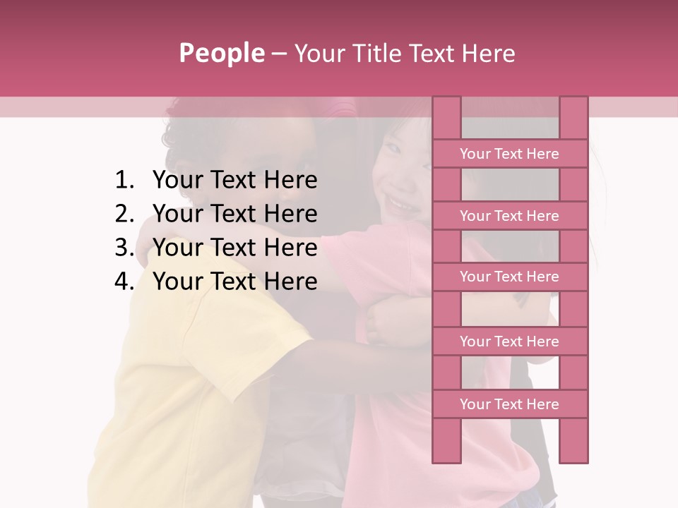 Four Young Kids Having Fun And Growing Up. Childhood, Learning, Exploration Family PowerPoint Template