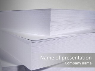 Pile Of Blank Papers PowerPoint Template