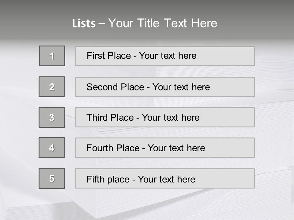 Pile Of Blank Papers PowerPoint Template