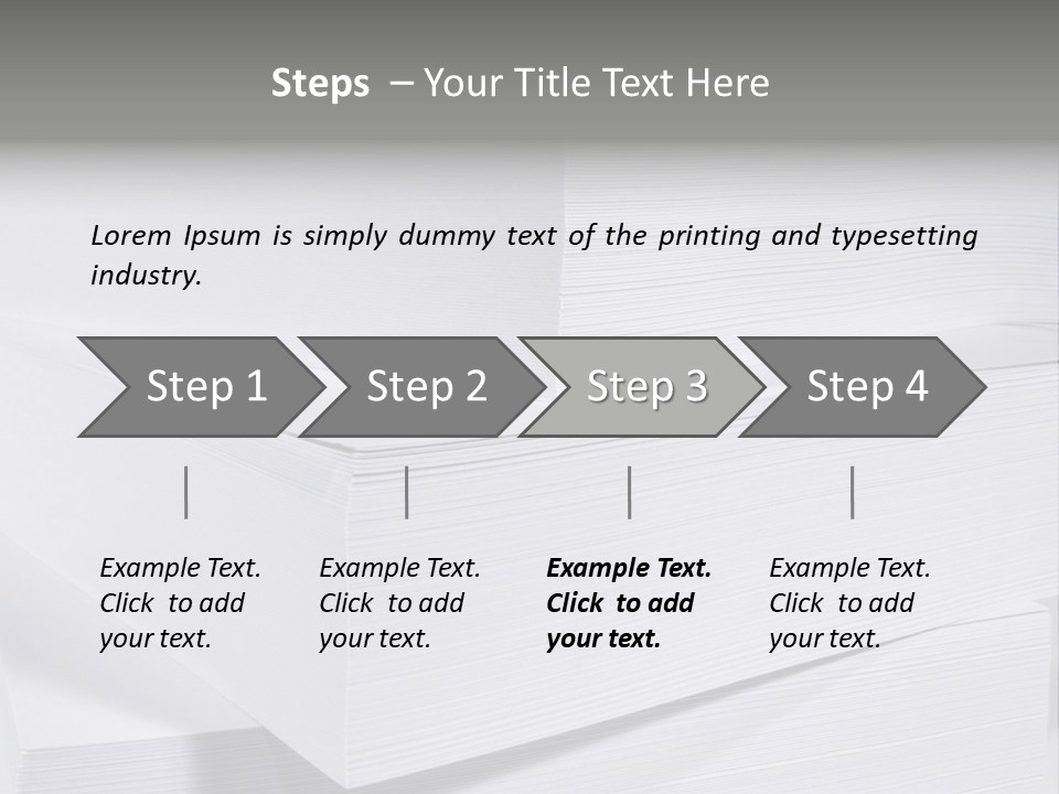 Pile Of Blank Papers PowerPoint Template