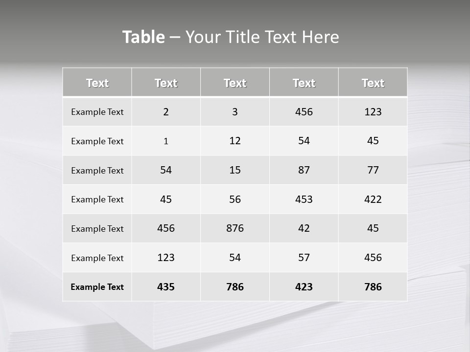 Pile Of Blank Papers PowerPoint Template