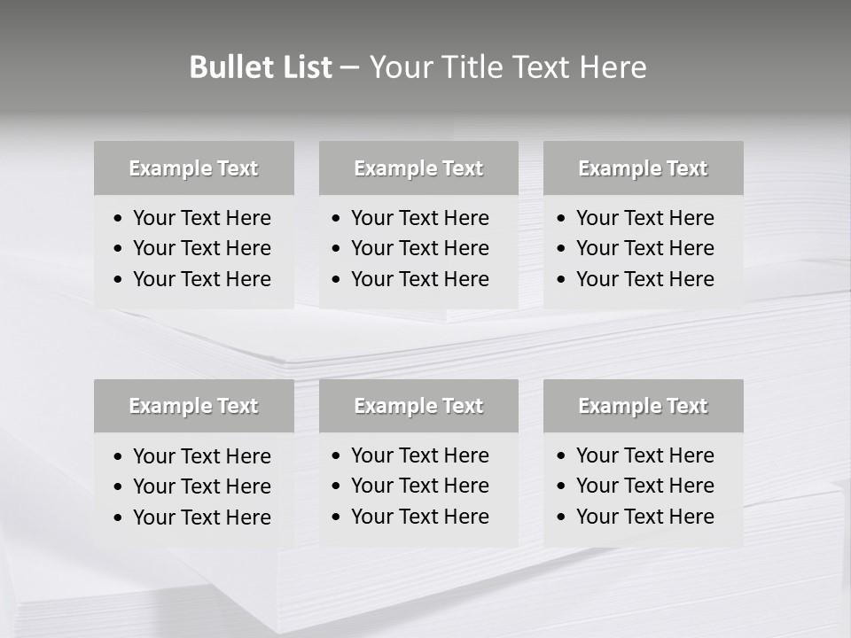 Pile Of Blank Papers PowerPoint Template