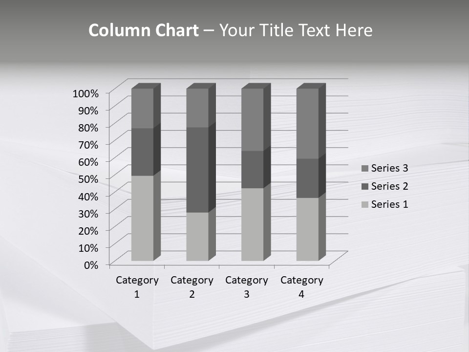 Pile Of Blank Papers PowerPoint Template