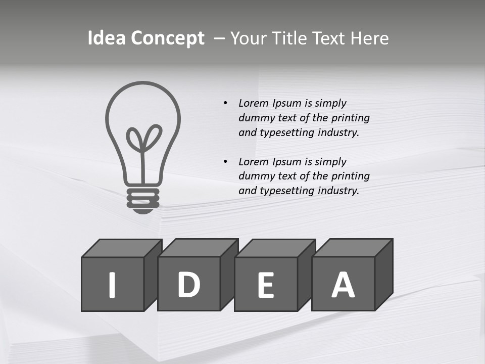 Pile Of Blank Papers PowerPoint Template
