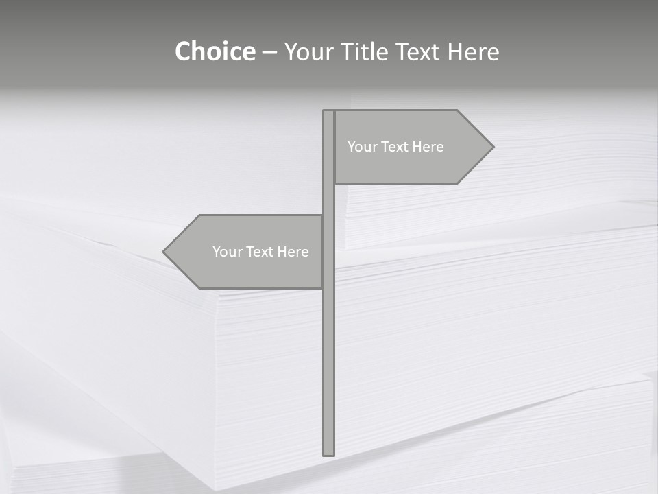 Pile Of Blank Papers PowerPoint Template