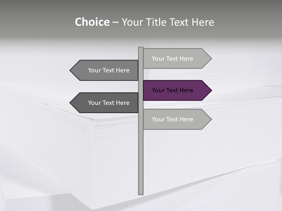 Pile Of Blank Papers PowerPoint Template