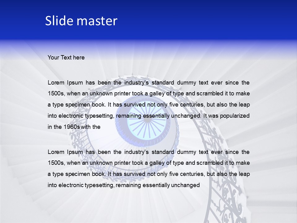 Very Old Spiral Stairway Case From Below PowerPoint Template