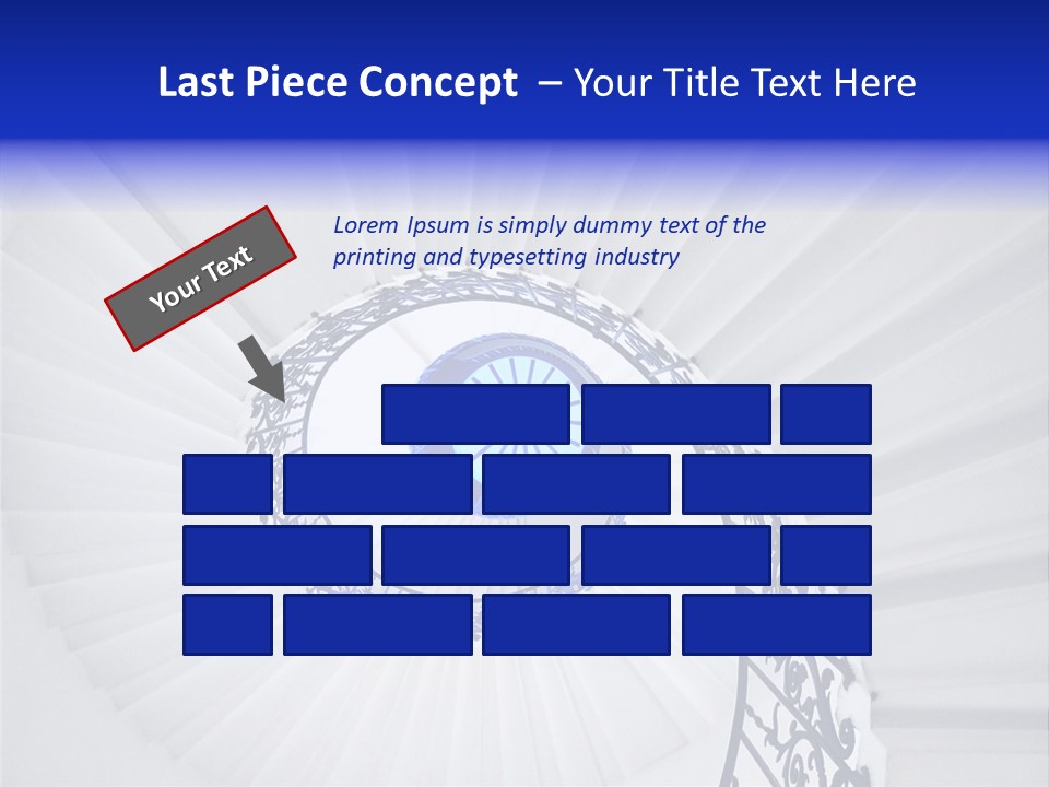 Very Old Spiral Stairway Case From Below PowerPoint Template