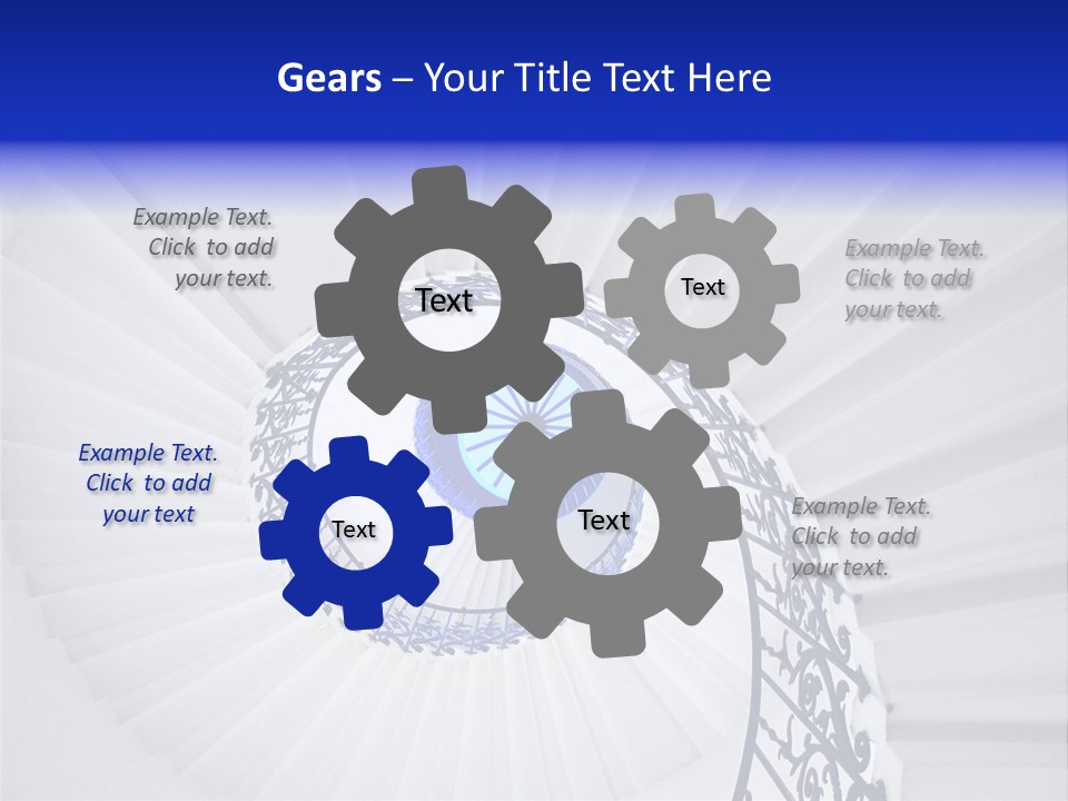 Very Old Spiral Stairway Case From Below PowerPoint Template