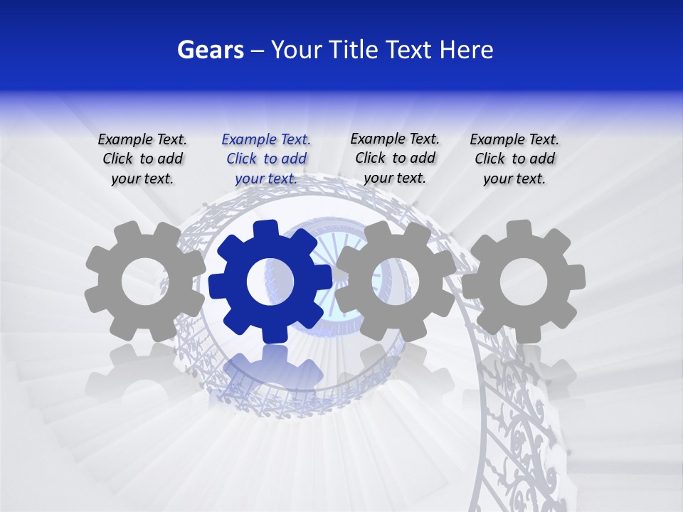 Very Old Spiral Stairway Case From Below PowerPoint Template