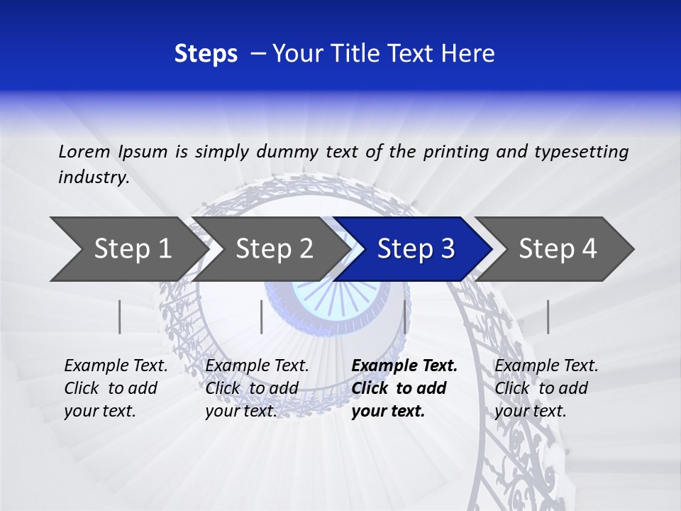 Very Old Spiral Stairway Case From Below PowerPoint Template