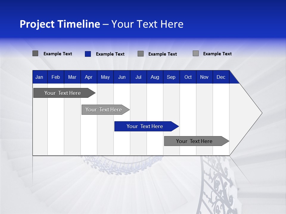 Very Old Spiral Stairway Case From Below PowerPoint Template