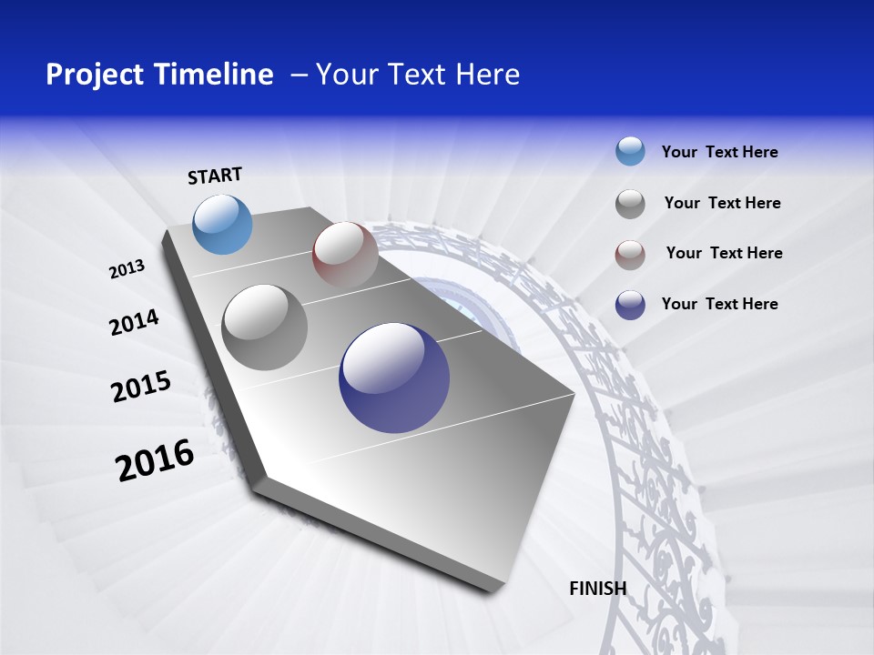 Very Old Spiral Stairway Case From Below PowerPoint Template