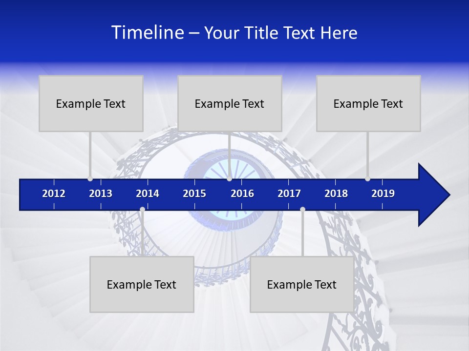 Very Old Spiral Stairway Case From Below PowerPoint Template