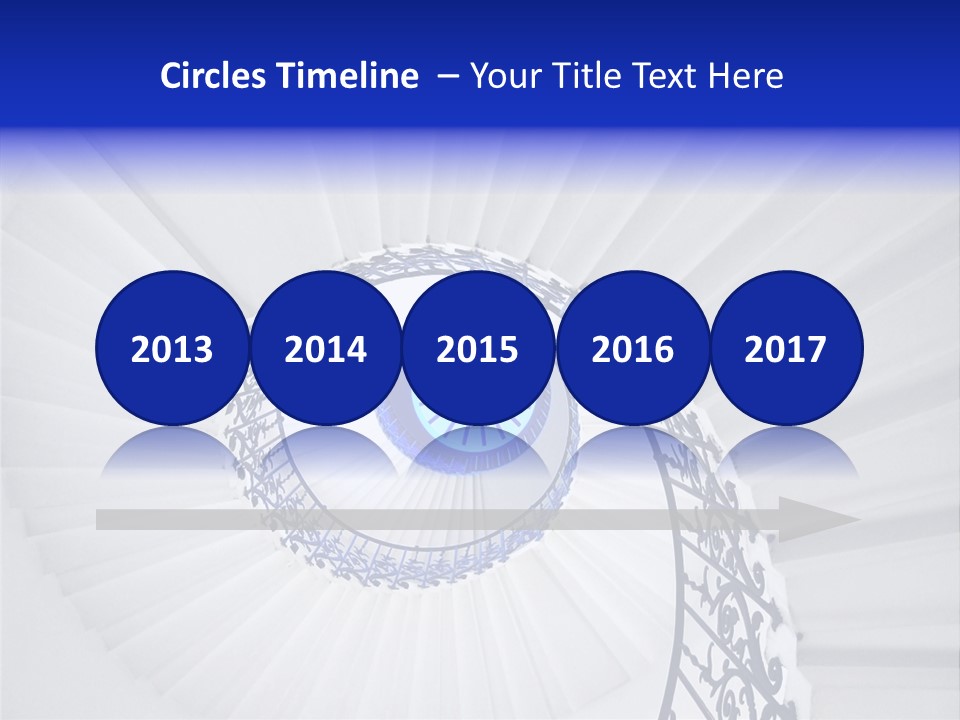 Very Old Spiral Stairway Case From Below PowerPoint Template