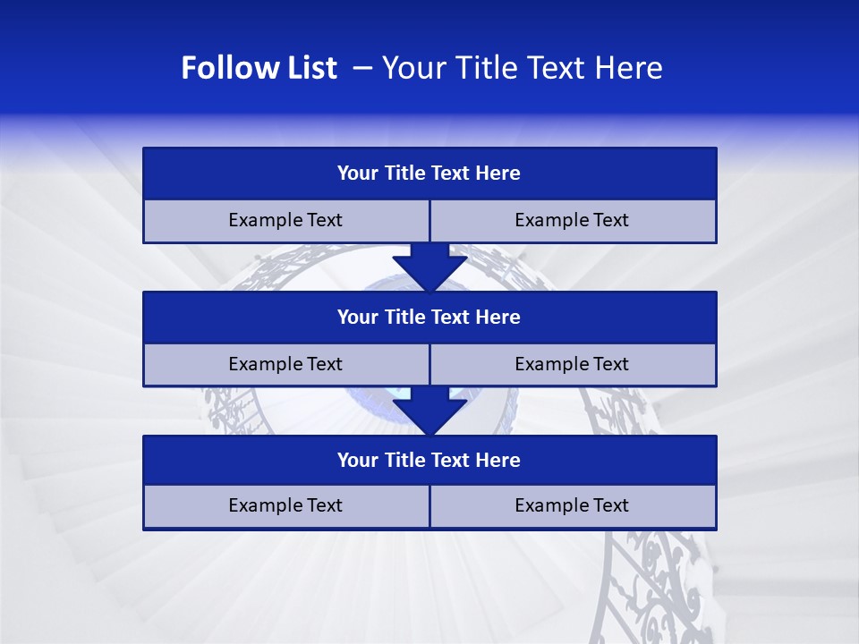 Very Old Spiral Stairway Case From Below PowerPoint Template