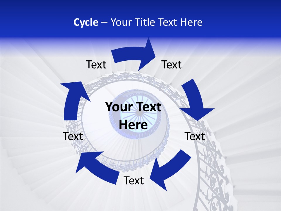 Very Old Spiral Stairway Case From Below PowerPoint Template