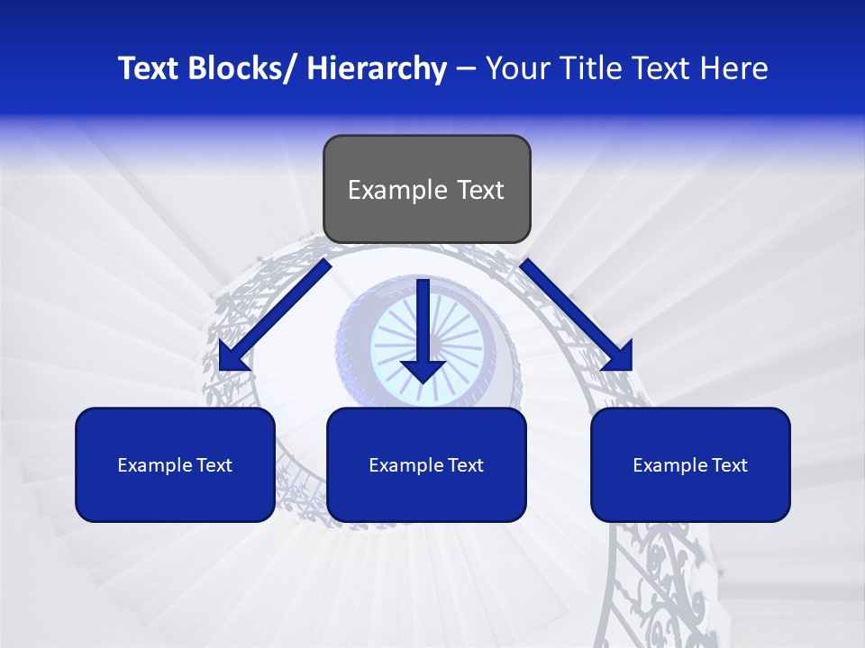 Very Old Spiral Stairway Case From Below PowerPoint Template