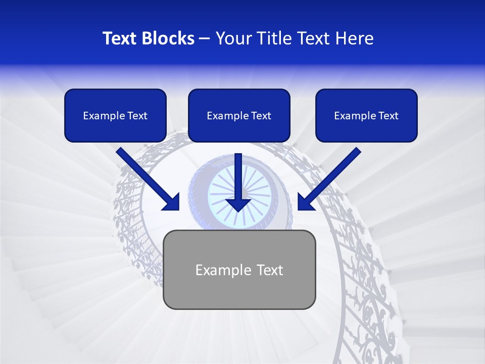 Very Old Spiral Stairway Case From Below PowerPoint Template