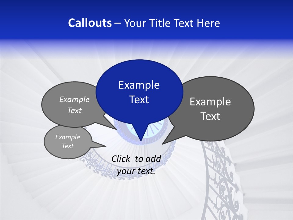 Very Old Spiral Stairway Case From Below PowerPoint Template
