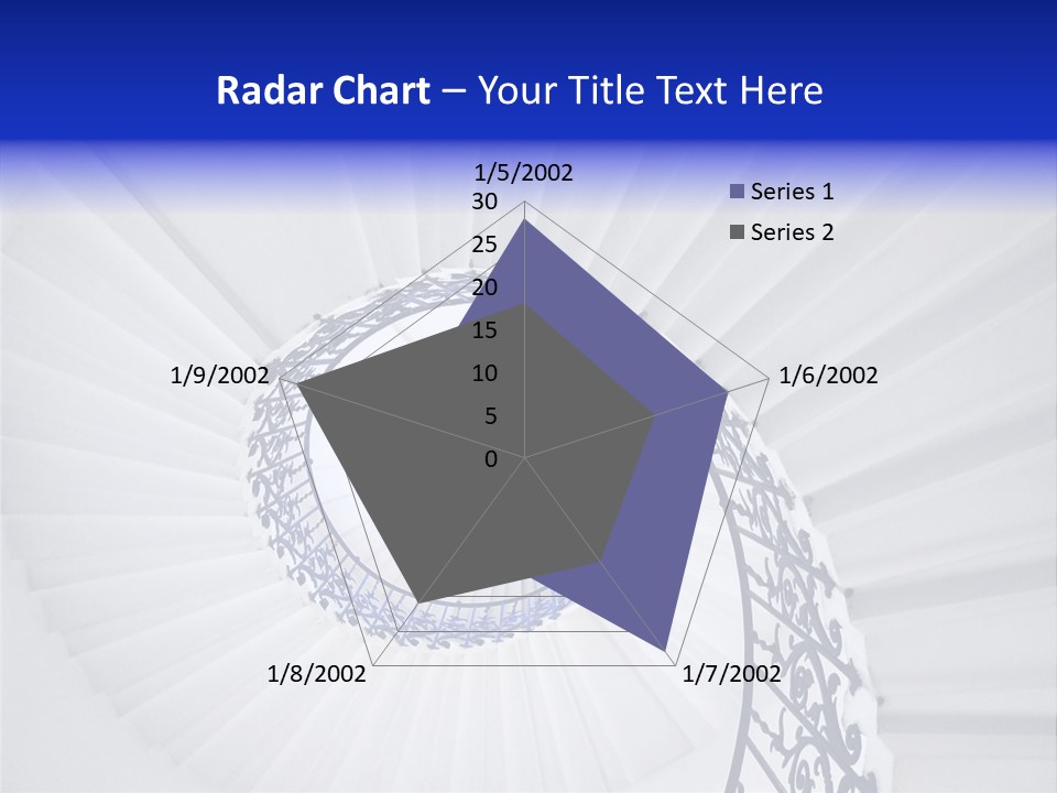 Very Old Spiral Stairway Case From Below PowerPoint Template