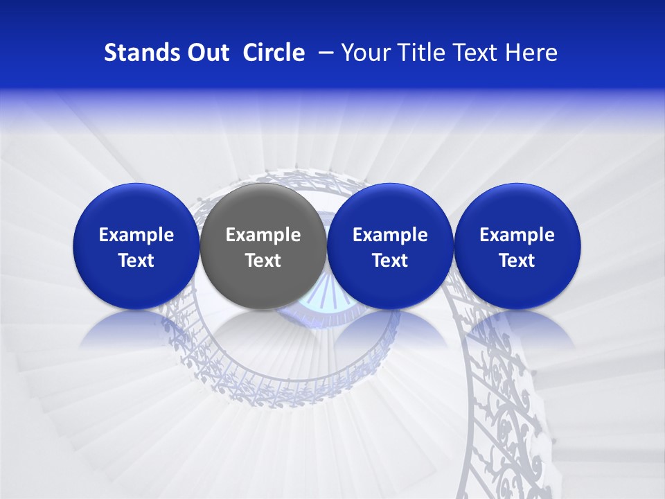 Very Old Spiral Stairway Case From Below PowerPoint Template